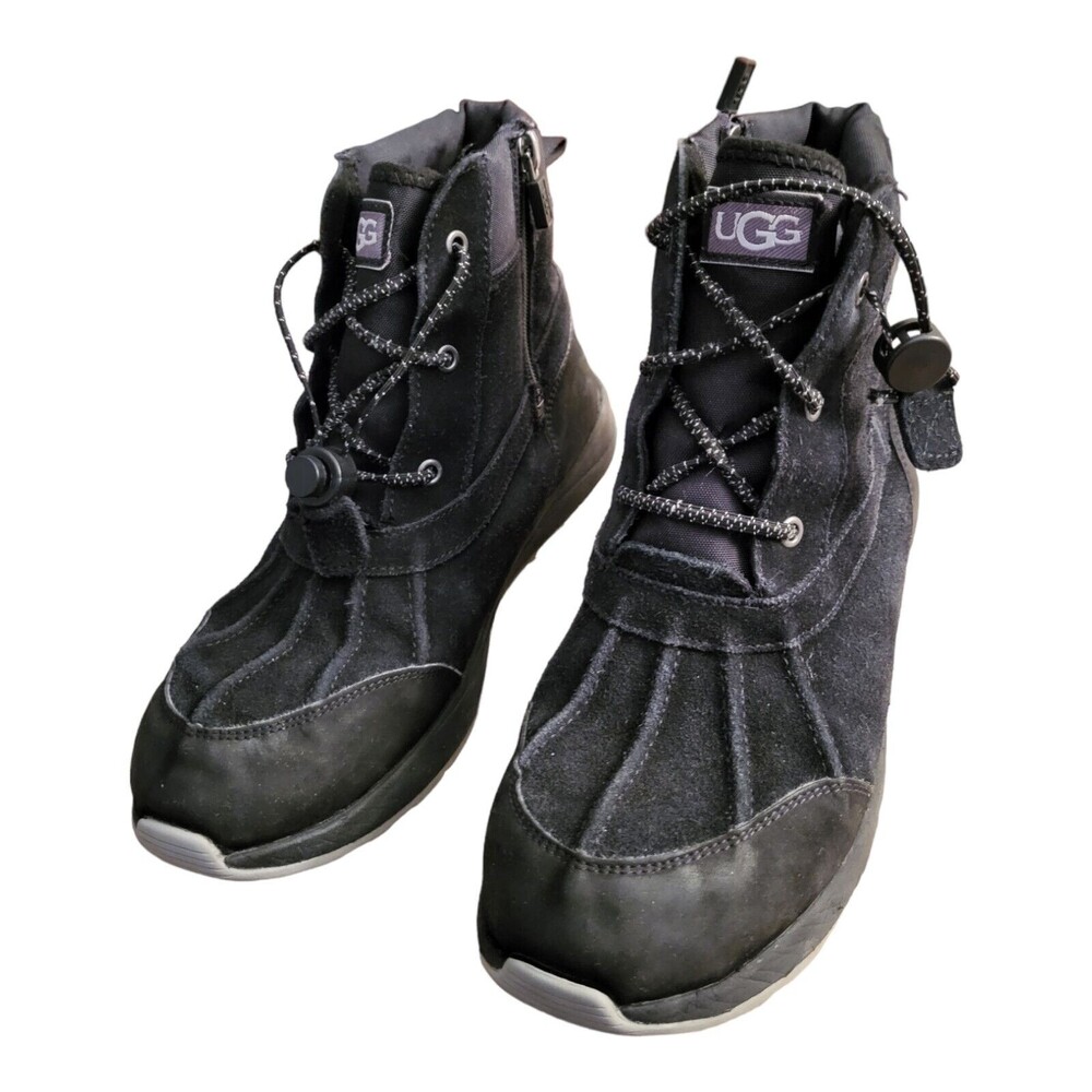 Ugg Turlock Black Suede Leather Women’s Waterproof Boot Snow Warm Size 5 *READ*